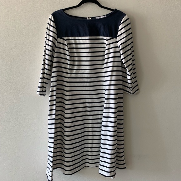 3/4 Sleeve Stripe Shift Dress - Picture 1 of 2